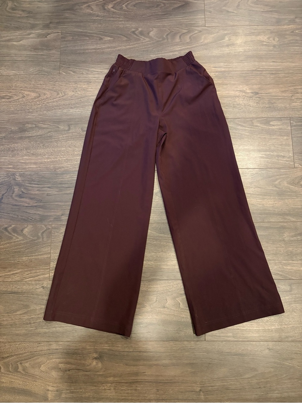 Fabletics Wide-Leg Pull-On Pants in Burgundy
